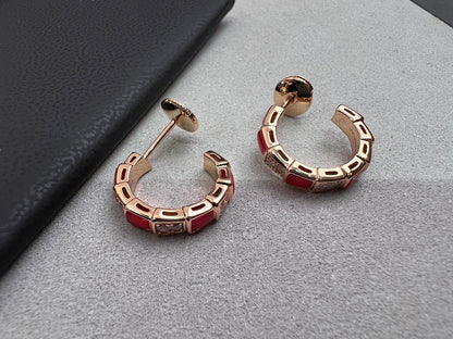 [Mystic Crown]SERPENTI CARNELIAN PINK GOLD EARRINGS