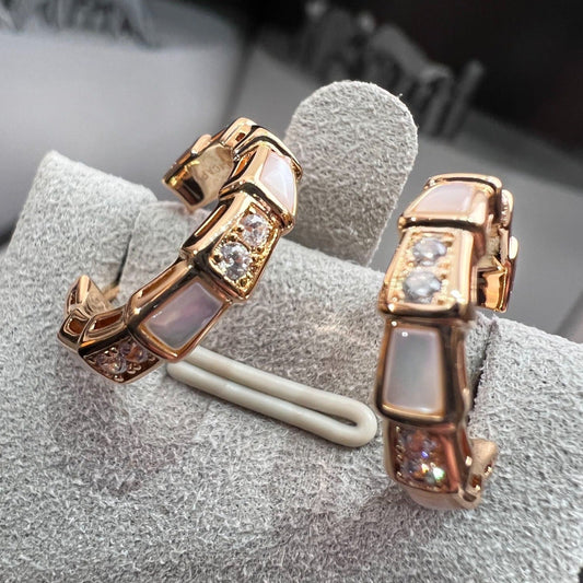 [Mystic Crown]SERPENTI MOP PINK GOLD EARRINGS