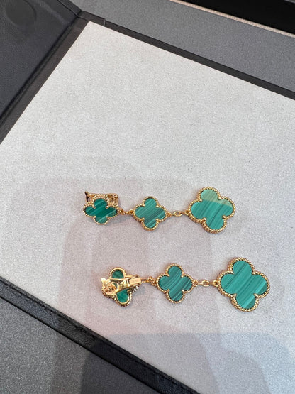 [Mystic Crown]CLOVER MALACHITE 3 MOTIFS GOLD