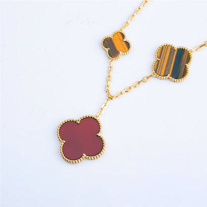 [Mystic Crown]CLOVER BRACELET 5 MOTIFS CARNELIAN TIGER EYE