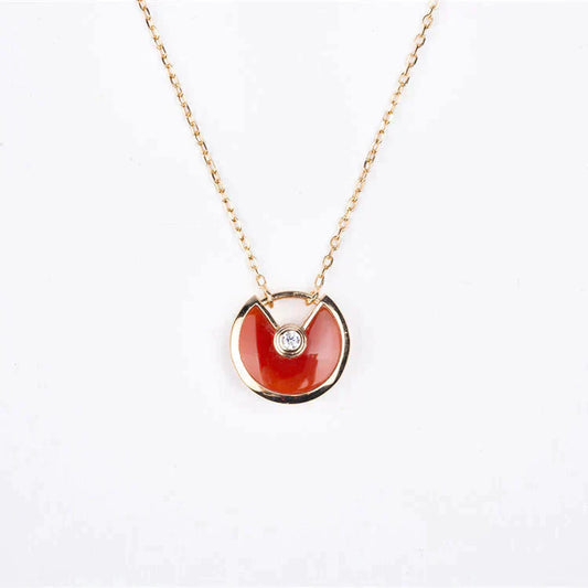 [Mystic Crown]AMULETTE GOLD CARNELIAN ONYX NECKLACE