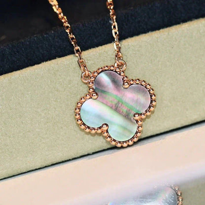 [Mystic Crown]CLOVER 15MM  GRAY MOTHER OF PEARL NECKLACE