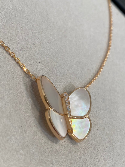 [Mystic Crown]BUTTERFLY GOLD MOP DIAMOND NECKLACE