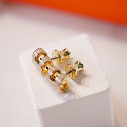[Mystic Crown]MINI POP H GOLD EARRINGS GREY
