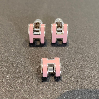 [Mystic Crown]MINI POP H SILVER EARRINGS PINK