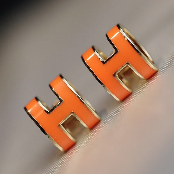 [Mystic Crown]MINI POP H EARRINGS ORANGE