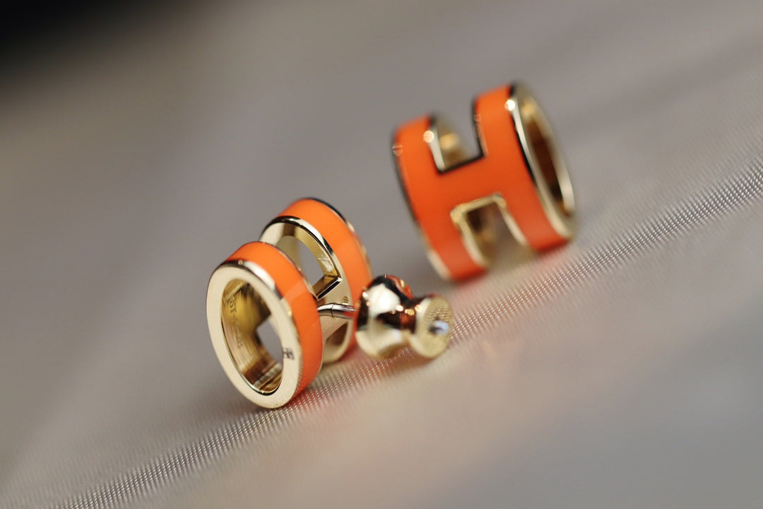 [Mystic Crown]MINI POP H EARRINGS ORANGE