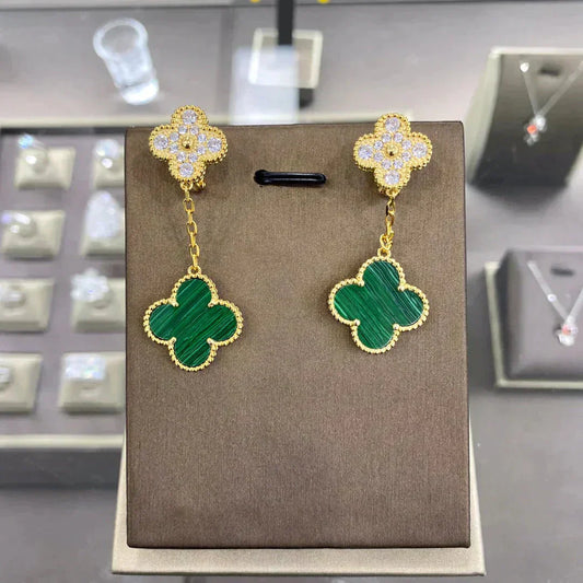 [Mystic Crown]CLOVER  2 MOTIFS  DIAMOND  EARRINGS (MULTIPLE CHOICESç´