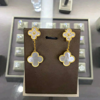 [Mystic Crown]CLOVER  2 MOTIFS  DIAMOND  EARRINGS (MULTIPLE CHOICESç´