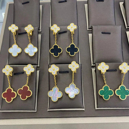 [Mystic Crown]CLOVER  2 MOTIFS  DIAMOND  EARRINGS (MULTIPLE CHOICESç´