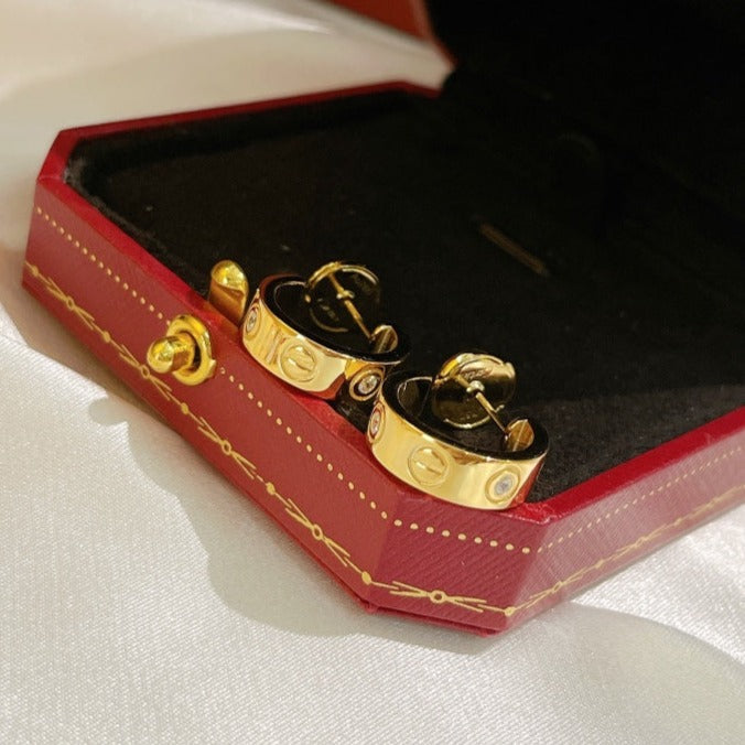 [Mystic Crown]LOVE EARRINGS 5.7MM 2 DIAMONDS