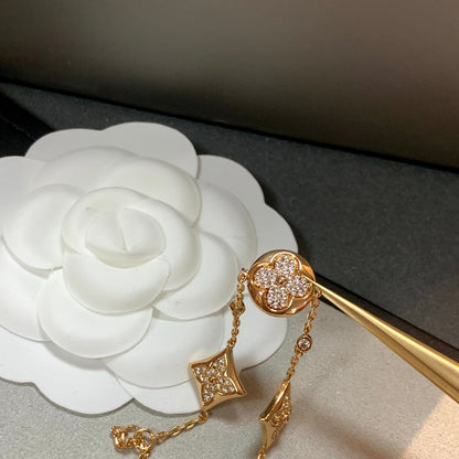 [Mystic Crown]STAR AND SUN 4 MOTIFS GOLD DIAMONDS BRACELET