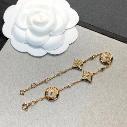 [Mystic Crown]STAR AND SUN 4 MOTIFS GOLD DIAMONDS BRACELET