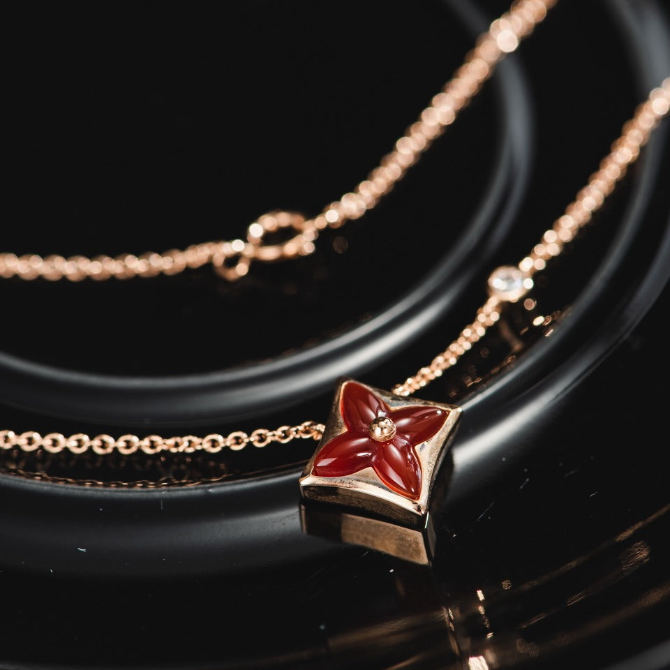 [Mystic Crown]STAR NECKLACE PINK GOLD 1 DIAMOND