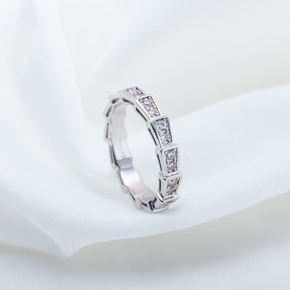 [Mystic Crown]SERPENTI RING SILVER DIAMOND PAVED 3MM