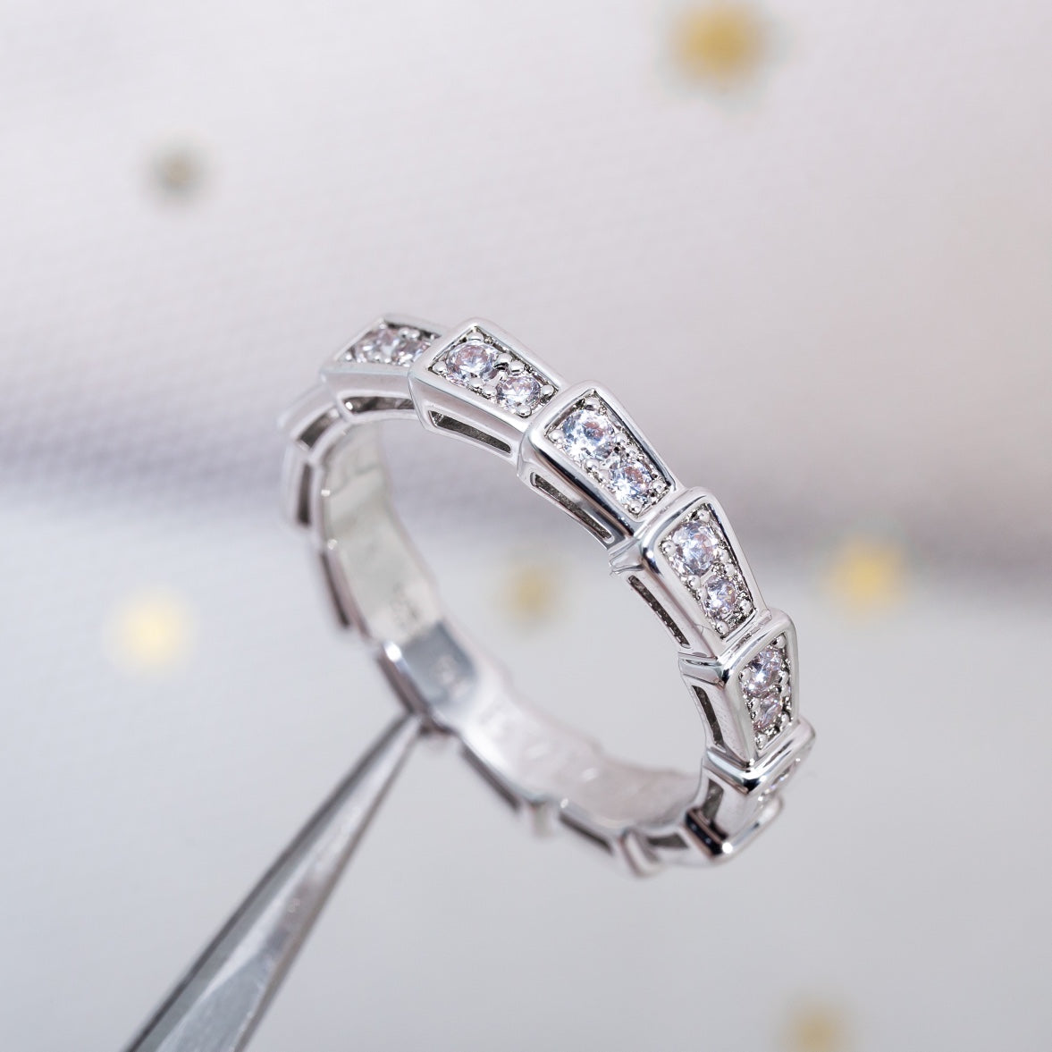 [Mystic Crown]SERPENTI RING SILVER DIAMOND PAVED 3MM