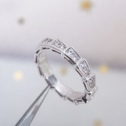 [Mystic Crown]SERPENTI RING SILVER DIAMOND PAVED 3MM