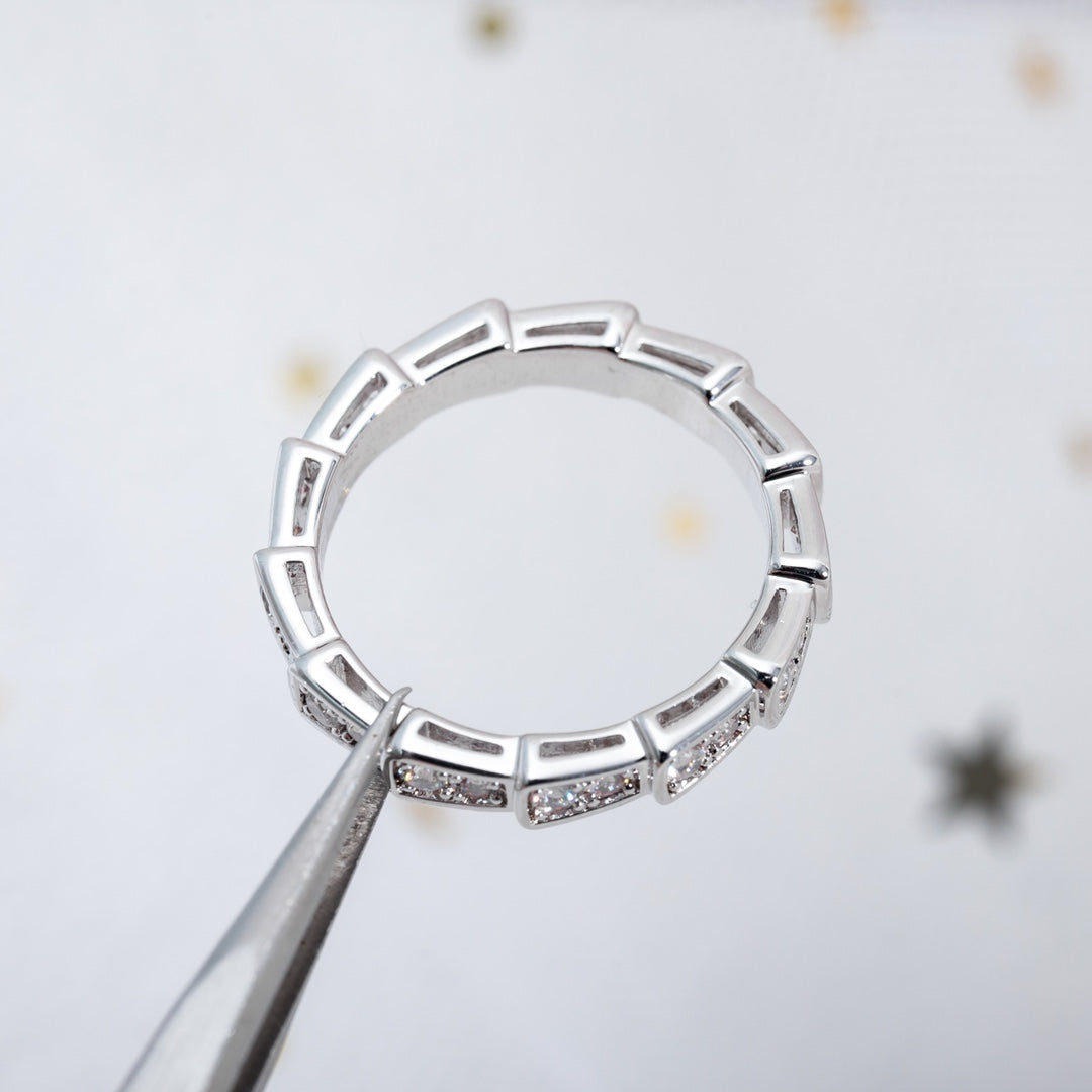 [Mystic Crown]SERPENTI RING SILVER DIAMOND PAVED 3MM