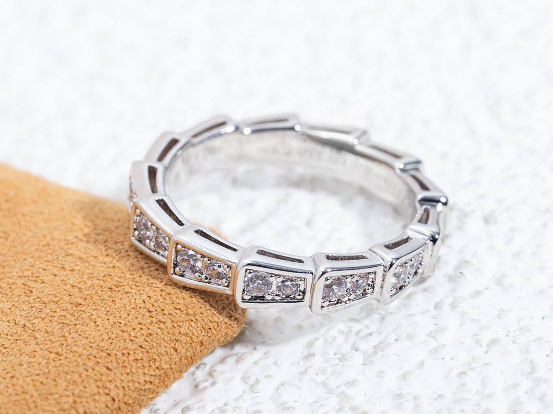[Mystic Crown]SERPENTI RING SILVER DIAMOND PAVED 3MM
