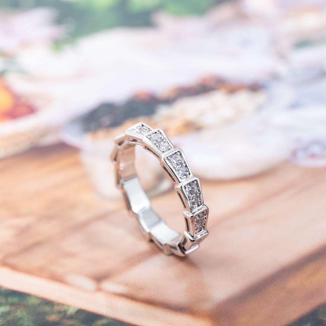 [Mystic Crown]SERPENTI RING SILVER DIAMOND PAVED 3MM