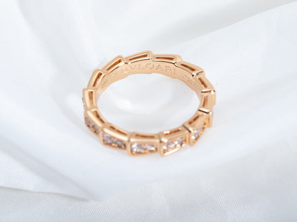 [Mystic Crown]SERPENTI RING PINK GOLD DIAMOND PAVED 3MM