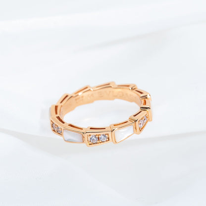 [Mystic Crown]SERPENTI RING PINK GOLD DIAMOND MOP 3MM