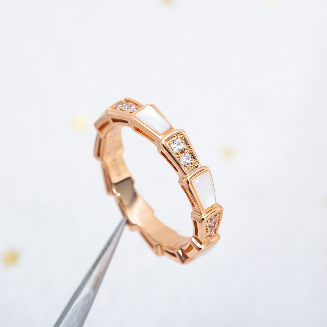[Mystic Crown]SERPENTI RING PINK GOLD DIAMOND MOP 3MM