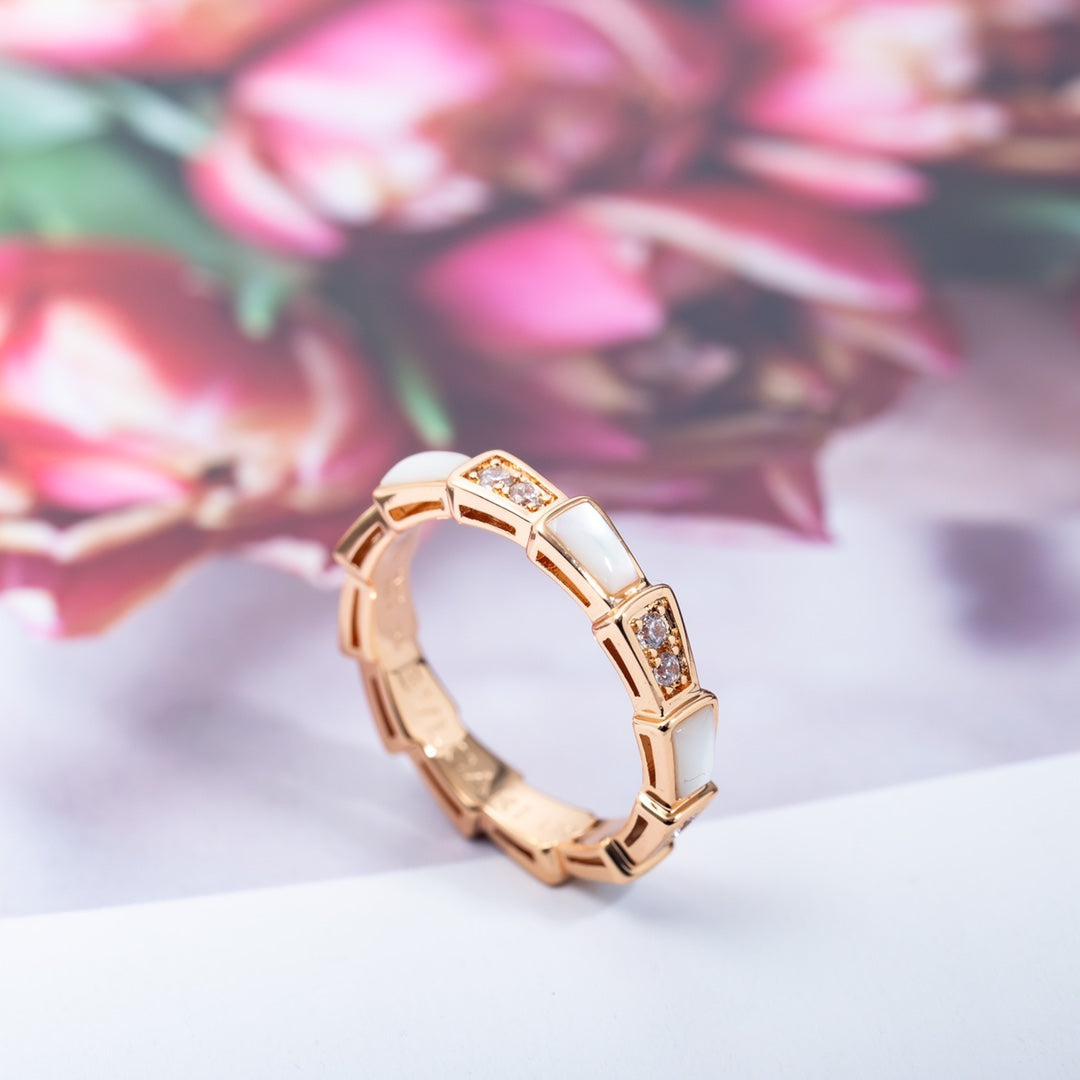 [Mystic Crown]SERPENTI RING PINK GOLD DIAMOND MOP 3MM