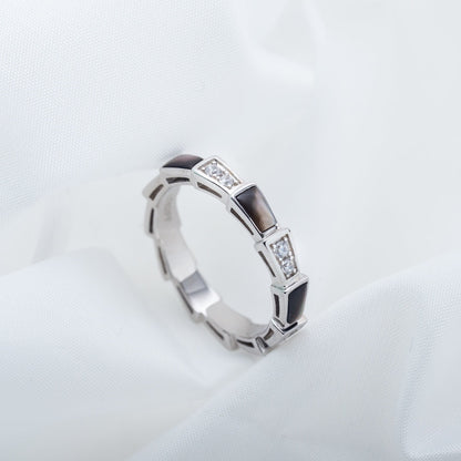 [Mystic Crown]SERPENTI RING SILVER  DIAMOND BLACK MOP 3MM