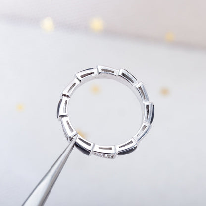 [Mystic Crown]SERPENTI RING SILVER  DIAMOND BLACK MOP 3MM