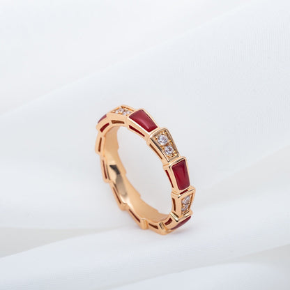 [Mystic Crown]SERPENTI RING PINK GOLD CARNELIAN DIAMOND 3MM