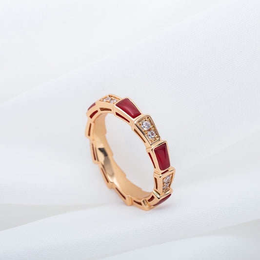 [Mystic Crown]SERPENTI RING PINK GOLD CARNELIAN DIAMOND 3MM