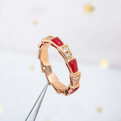 [Mystic Crown]SERPENTI RING PINK GOLD CARNELIAN DIAMOND 3MM