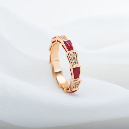 [Mystic Crown]SERPENTI RING PINK GOLD CARNELIAN DIAMOND 3MM