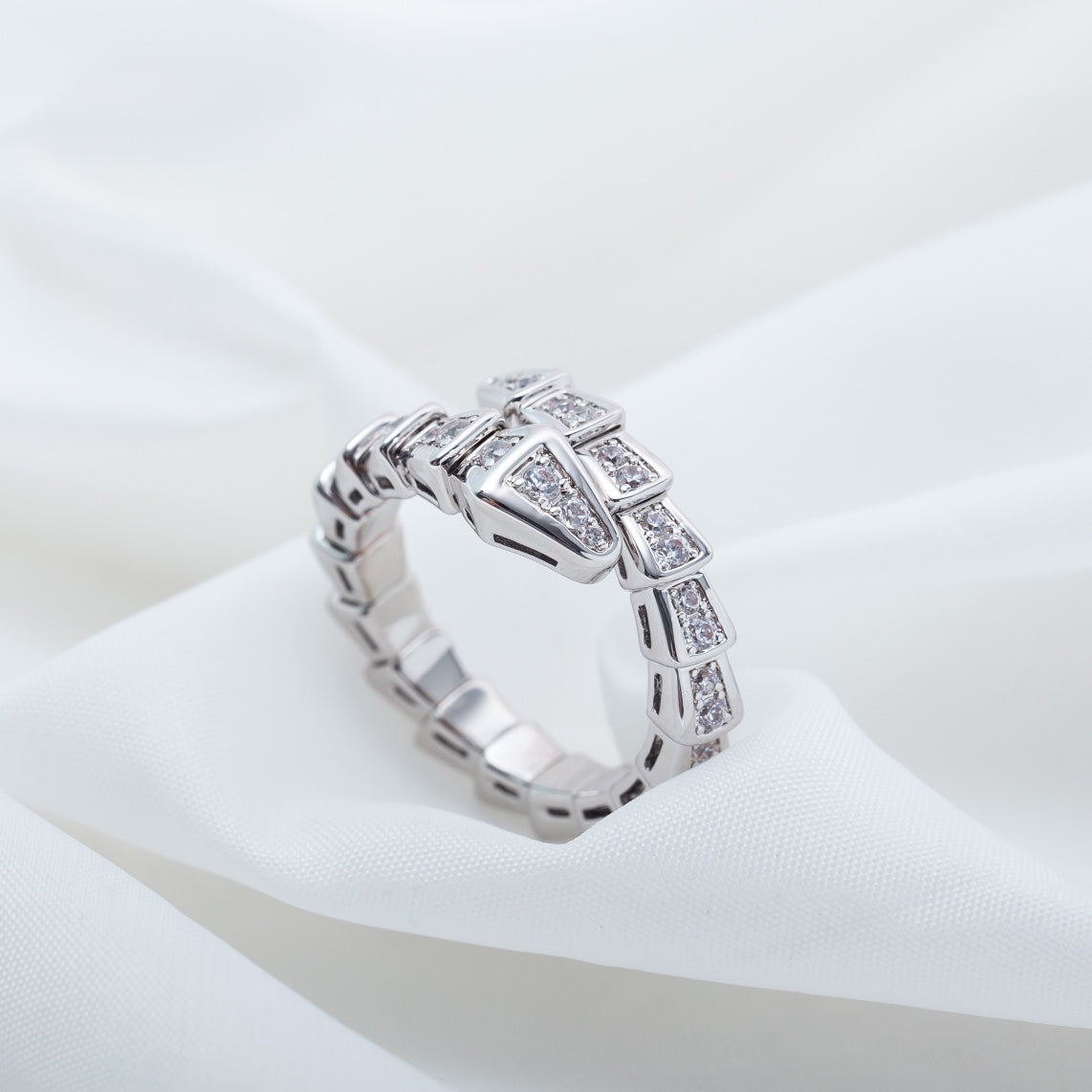 [Mystic Crown]SERPENTI RING SILVER DIAMOND PAVED 4MM