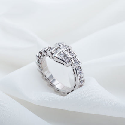 [Mystic Crown]SERPENTI RING SILVER DIAMOND PAVED 4MM