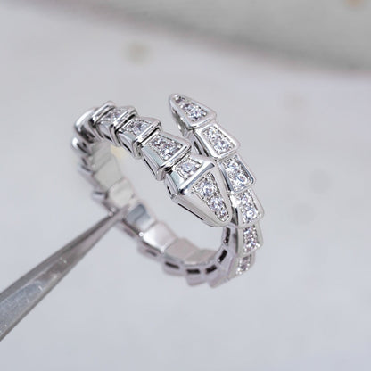 [Mystic Crown]SERPENTI RING SILVER DIAMOND PAVED 4MM