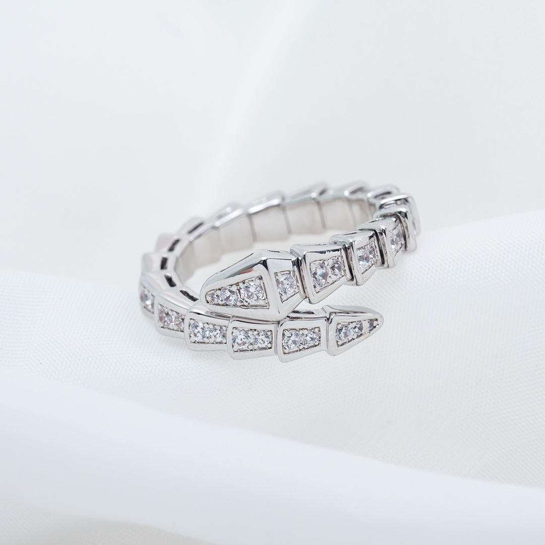 [Mystic Crown]SERPENTI RING SILVER DIAMOND PAVED 4MM