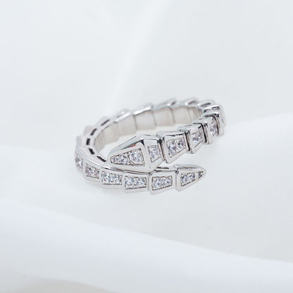 [Mystic Crown]SERPENTI RING SILVER DIAMOND PAVED 4MM