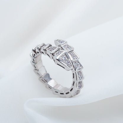 [Mystic Crown]SERPENTI RING SILVER DIAMOND PAVED 4MM