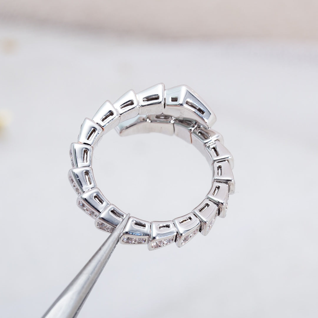[Mystic Crown]SERPENTI RING SILVER DIAMOND PAVED 4MM
