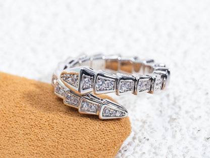 [Mystic Crown]SERPENTI RING SILVER DIAMOND PAVED 4MM