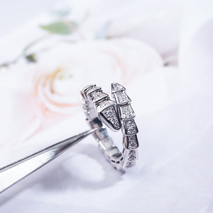 [Mystic Crown]SERPENTI RING SILVER DIAMOND PAVED 4MM