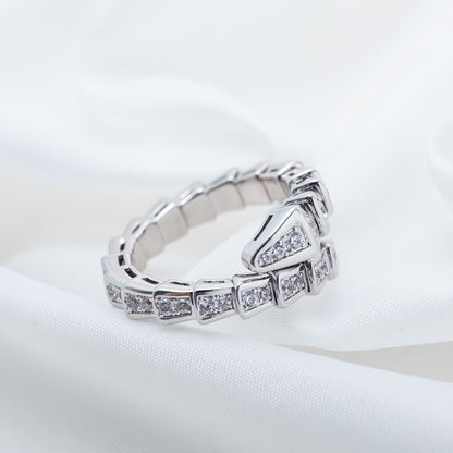 [Mystic Crown]SERPENTI RING SILVER DIAMOND PAVED 4MM