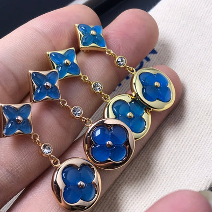 [Mystic Crown]STAR AND SUN AGATE DIAMOND EARRINGS