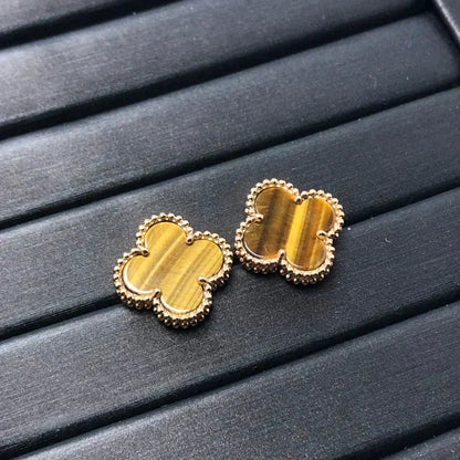 [Mystic Crown]CLOVER MEDIUM 1 MOTIFS TIGER EYE EARRINGS