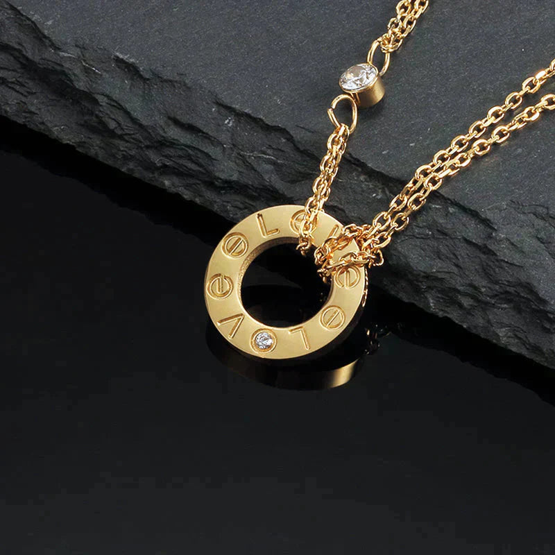 [Mystic Crown]LOVE NECKLACE 16MM 2 DIAMONDS