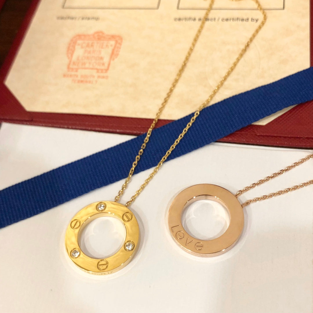 [Mystic Crown]LOVE NECKLACE 16MM 3 DIAMONDS