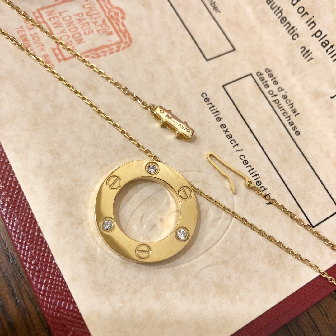 [Mystic Crown]LOVE NECKLACE 16MM 3 DIAMONDS