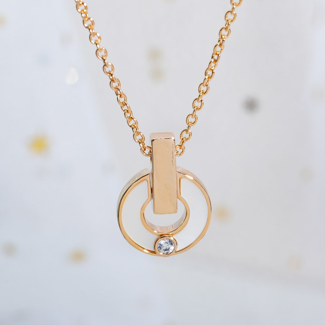 [Mystic Crown]GARI NECKLACE PINK GOLD MOP